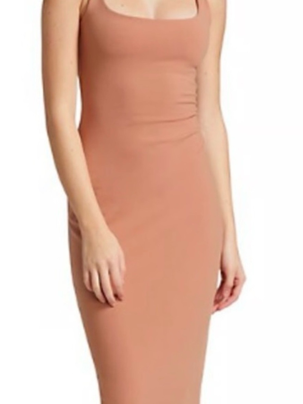 Susana Monaco Sleek Scoop-Neck Midi Dress in Terracotta